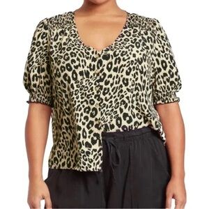 Sanctuary Leopard Print Puff Sleeve Blouse
